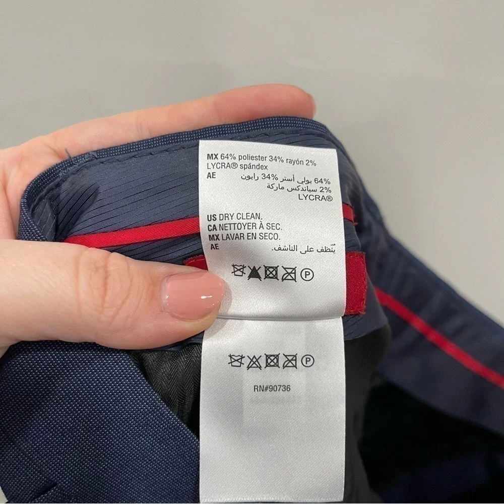 Alfani Slim Fit Navy Blue Trouser Pants Size 30W 30L